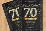 Seventy Birthday Invitations 70th Birthday Invitation Black and Gold Diamond Number