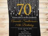 Seventy Birthday Invitations Black and Gold 70th Birthday Invitations by Diypartyinvitation