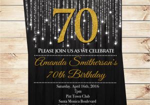 Seventy Birthday Invitations Black and Gold 70th Birthday Invitations by Diypartyinvitation