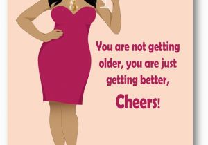 Sexy Birthday Card for Women Birthday Sexy African American Woman Wine Glass Pink