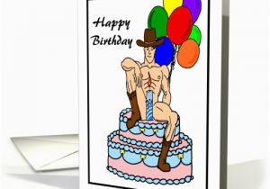 Sexy Birthday Cards for Her Happy Birthday Sexy Cowboy On A Birthday Cake with