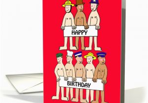 Sexy Birthday Cards for Men Naked Uniformed Men Birthday Card Card 1004889