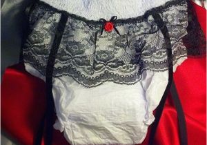 Sexy Birthday Gifts for Her Gag Gift Adult Diaper with Lace Garter Straps Over the