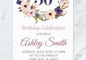 Sexy Birthday Invitations Floral Birthday Invitation Adult Birthday Invitation