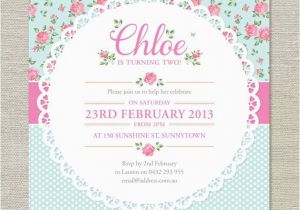 Shabby Chic Birthday Invitation Templates Free Diy Shabby Chic Birthday Invitations Shabby Chic