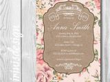 Shabby Chic Birthday Invitation Templates Free Printable Shabby Chic Wedding Invitation Templates