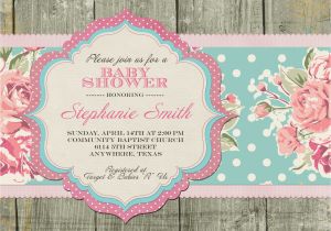 Shabby Chic Birthday Invitation Templates Free Template Shabby Chic Baby Shower Invitations