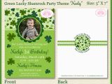 Shamrock Birthday Invitations Green Lucky Shamrock Photo Birthday Party Invitation