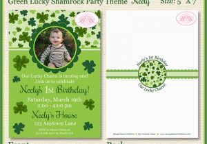 Shamrock Birthday Invitations Green Lucky Shamrock Photo Birthday Party Invitation