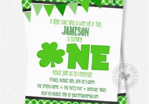 Shamrock Birthday Invitations Irish First Birthday Invitation Shamrock Invitation St