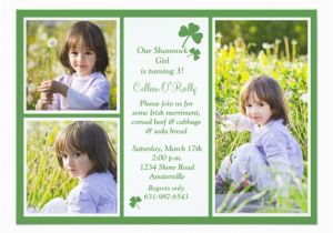 Shamrock Birthday Invitations Personalized Irish Birthday Invitations