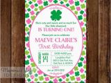 Shamrock Birthday Invitations Pink and Green Shamrock Birthday Invitation Shamrock