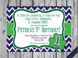 Shamrock Birthday Invitations Printable Irish Shamrock Invitation Shamrock Birthday