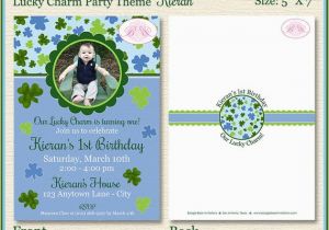 Shamrock Birthday Invitations St Patrick 39 S Birthday Party Invitation Photo Shamrock Boy