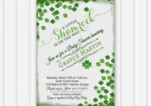 Shamrock Birthday Invitations St Patrick 39 S Day Baby Shower Invitation Little Shamrock