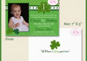 Shamrock Birthday Invitations St Patrick 39 S Shamrock Photo Birthday Party Invitation