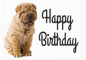 Shar Pei Birthday Card Happy Birthday Chinese Shar Pei Puppy Dog Card Postcard