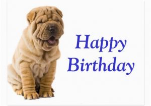 Shar Pei Birthday Card Happy Birthday Chinese Shar Pei Puppy Dog Card Postcard