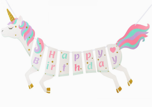 Sharechat Happy Birthday Banner New 1set New Unicorn Happy Birthday Banner Magical Pastel