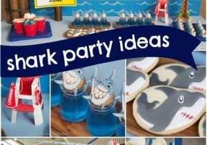 Shark Decorations for Birthday Party Boy 39 S Shark themed Beach Bash Birthday Party Spaceships