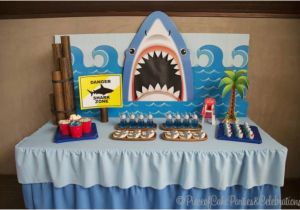 Shark Decorations for Birthday Party Boy 39 S Shark themed Beach Bash Birthday Party Spaceships