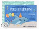 Shark Invites Birthday Party Shark Invitation Shark Invite Shark Party Shark Birthday