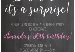 Shhh Birthday Invitations Shhh It 39 S A Suprise Party Birthday Invitation 5×7 Digital