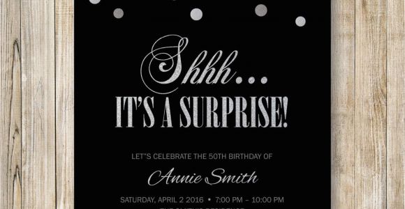 Shhh Surprise Birthday Invitations Shhh It 39 S A Surprise Birthday Party Invitation Surprise