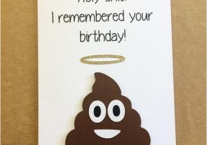 Shit Birthday Cards Funny Holy Shit Poo Emoji Papercut Hand Made Blank Birthday