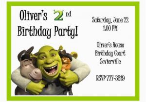 Shrek Birthday Invitations Shrek 2nd Birthday Invitation Printable