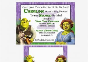Shrek Birthday Invitations Shrek Fiona Digital Invite and Thank You Card