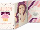 Shutterfly 1st Birthday Invitations Bring On Cake 5×7 Tri Fold Girl 1st Birthday Invitations