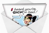 Sick Humor Birthday Cards Sick In Bed Cartoons Get Well Greeting Card Donna Zahn