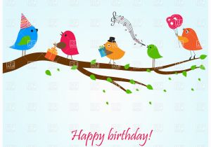 Singing Birthday Cards Free Download Birthday Greeting Card with Birds On the Branch Singing