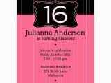 Sixteenth Birthday Invitations Black Emblem Pink 16th Birthday Invitations Paperstyle