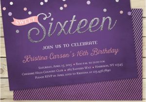 Sixteenth Birthday Invitations Sweet 16 Birthday Invitation Sweet Sixteen Birthday