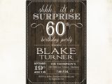 Sixty Birthday Invitations Surprise 60th Birthday Invitation Any Age Rustic Invite