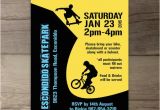 Skateboard Birthday Invitations Bmx Party Skate Park Birthday Party Invitations Skateboard