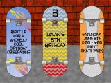 Skateboard Birthday Invitations Pb Skateboard Skateboard Party Skateboard Party