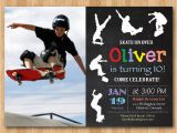 Skateboard Birthday Invitations Skateboard Birthday Invitation Boy Skating theme Party