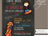 Skateboard Birthday Invitations Skateboarding Birthday Invitation Skateboard Party