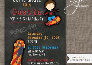 Skateboard Birthday Invitations Skateboarding Birthday Invitation Skateboard Party