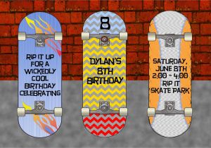 Skateboard Invitations Birthday Party Pb Skateboard Skateboard Party Skateboard Party