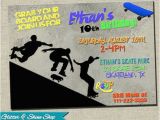 Skateboard Invitations Birthday Party Printable Skateboarding Birthday Invitation by