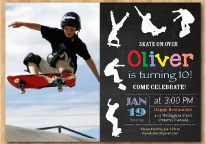 Skateboard Invitations Birthday Party Skateboard Birthday Invitation Boy Skating theme Party