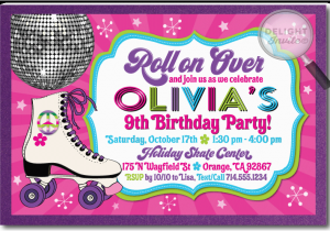 Skating Rink Birthday Invitations 80 39 S Retro Roller Skate Birthday Party Invitation Di 209