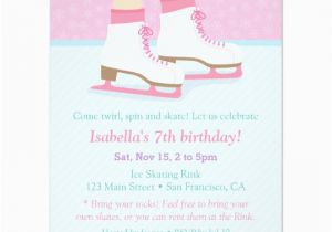 Skating Rink Birthday Invitations Ice Skating Rink Girls Birthday Party Invitations Zazzle Com