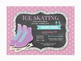 Skating Rink Birthday Invitations Pink Ice Skating Birthday Party Rink Skate Invite Zazzle