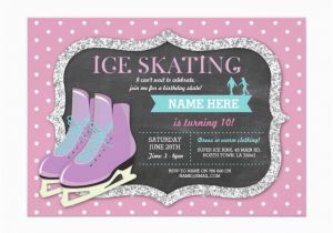 Skating Rink Birthday Invitations Pink Ice Skating Birthday Party Rink Skate Invite Zazzle