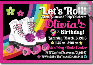 Skating Rink Birthday Invitations Roller Skate Birthday Party Invitations Rollerskate Party